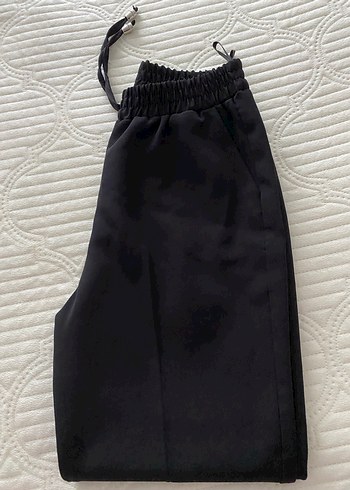 Diğer Kadın Siyah Kumaş Pantolon, Kemerli, Midi Boy