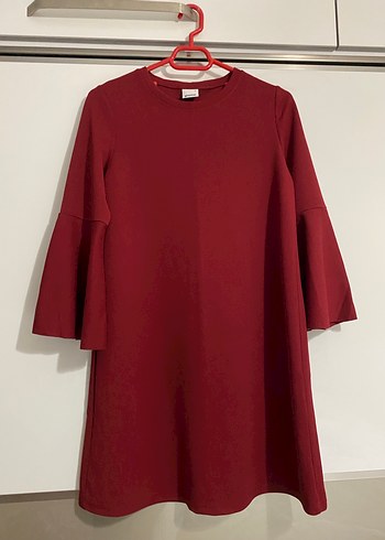 Bordo Uzun Kollu Salaş Midi Tunik