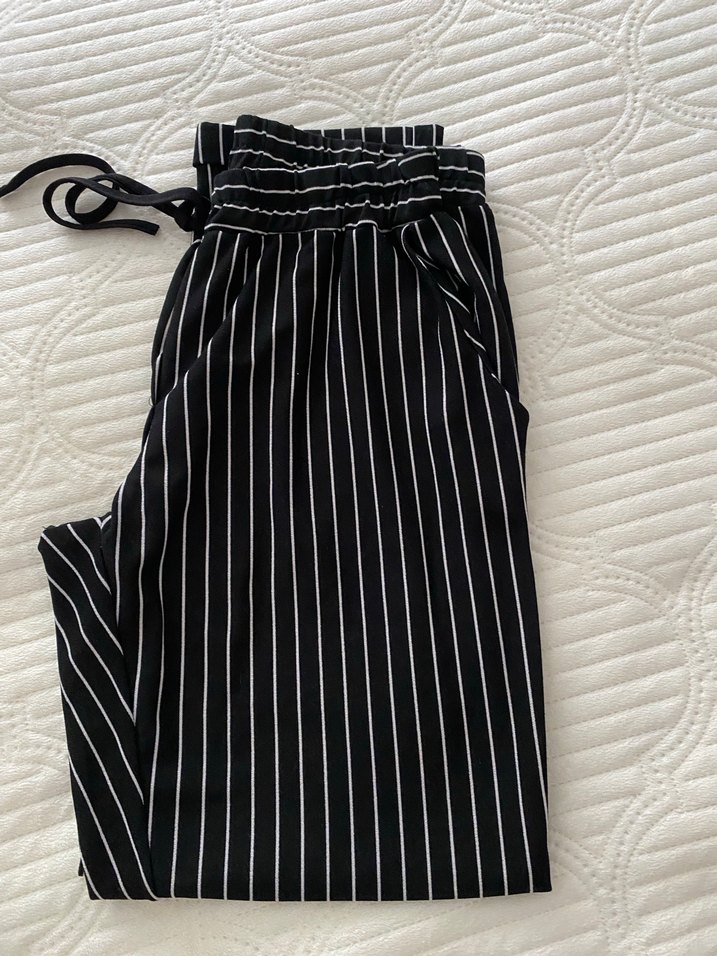 Kadın Siyah Çizgili Pantolon - Görsel 4