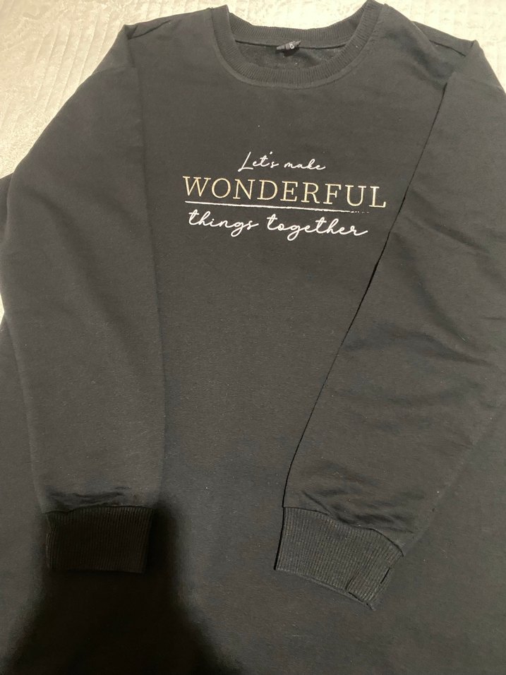 Lacivert Baskılı Kadın Sweatshirt - Görsel 2