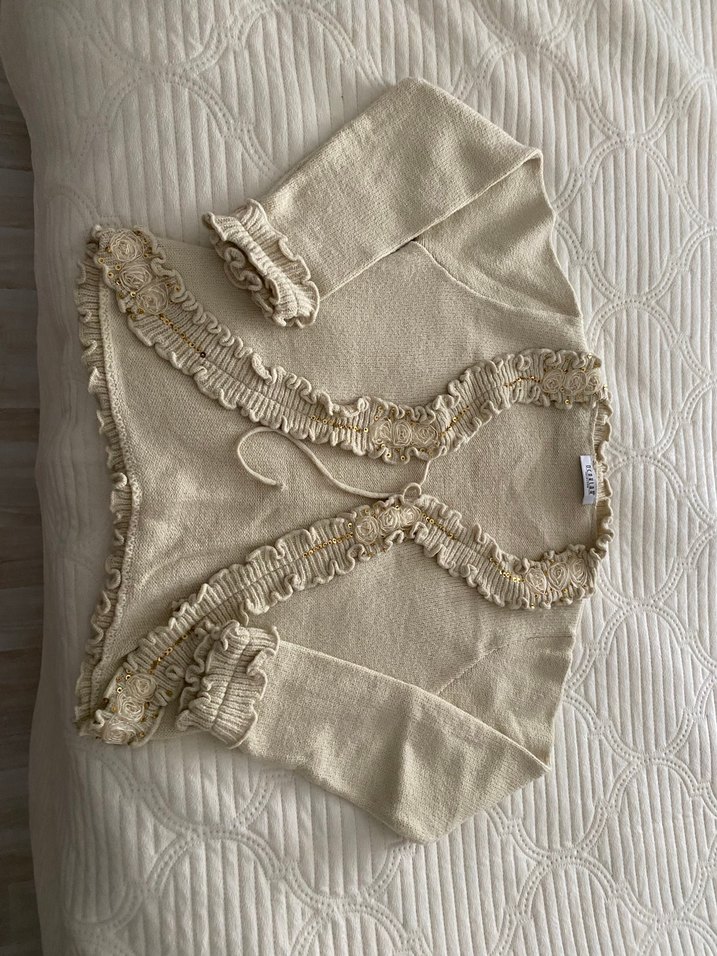 Nakışlı Bohem Kadın Triko  hırka - Görsel 3