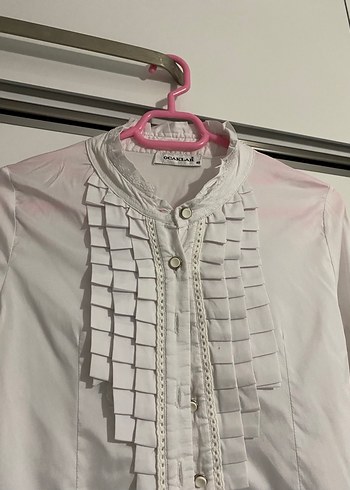 Pilili Beyaz Kadın Gömlek - Görsel 2