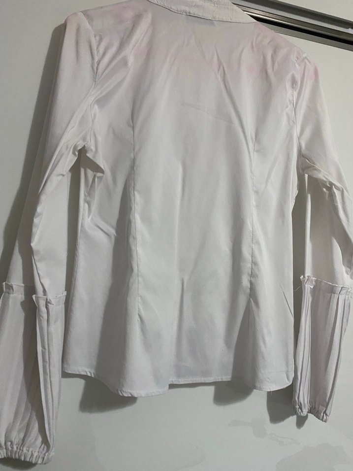 Pilili Beyaz Kadın Gömlek - Görsel 3