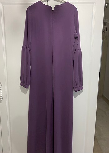 Kadın Mor Uzun Kollu Pilili Uzun Elbise - Görsel 3