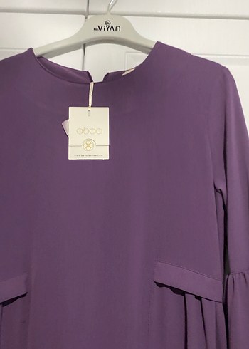 Kadın Mor Uzun Kollu Pilili Uzun Elbise - Görsel 2