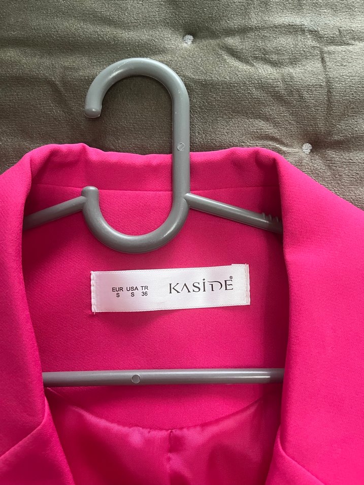 Pembe Kısa Kadın Blazer Ceket - Görsel 2