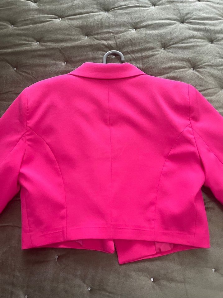 Pembe Kısa Kadın Blazer Ceket - Görsel 4