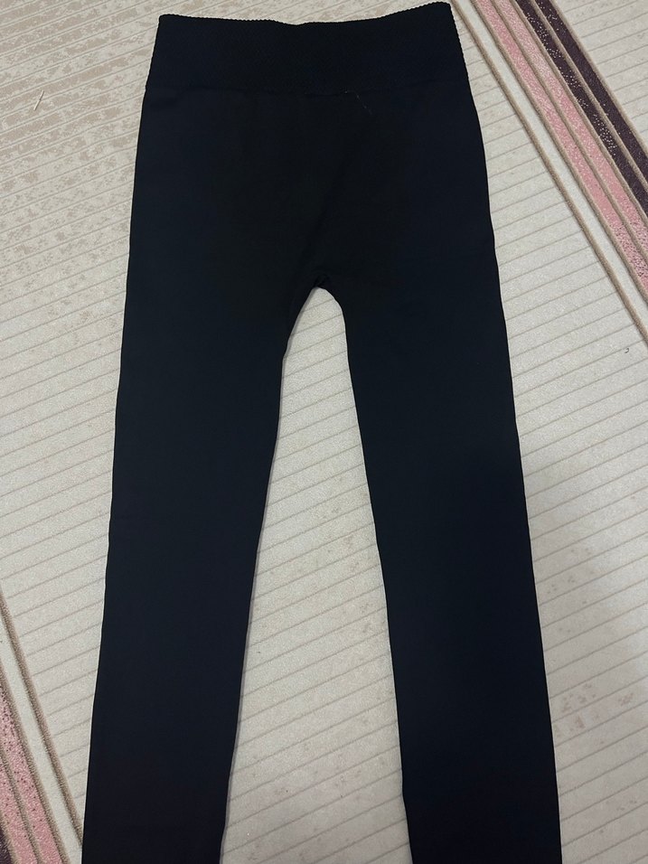 Siyah Elastik Normcore Kadın Tayt - Görsel 2