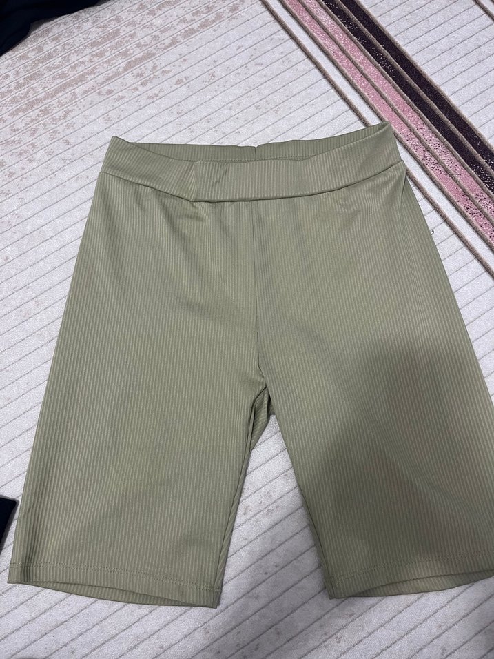 Bej Fitilli Mini Bermuda Şort - Görsel 2