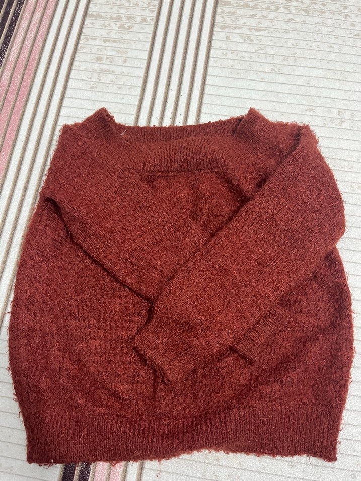 Kadın Bohem Tarzı Kahverengi Triko Kazak - Görsel 3