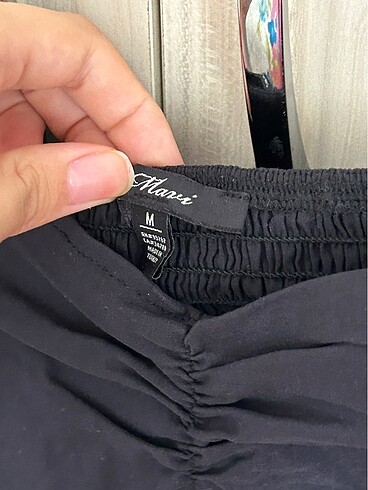 Mavi Jeans mavi m beden siyah balon kol detaylı üst