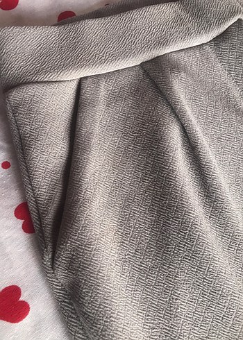 Gri Düğmeli Kadın Kumaş Pantolon - Görsel 3