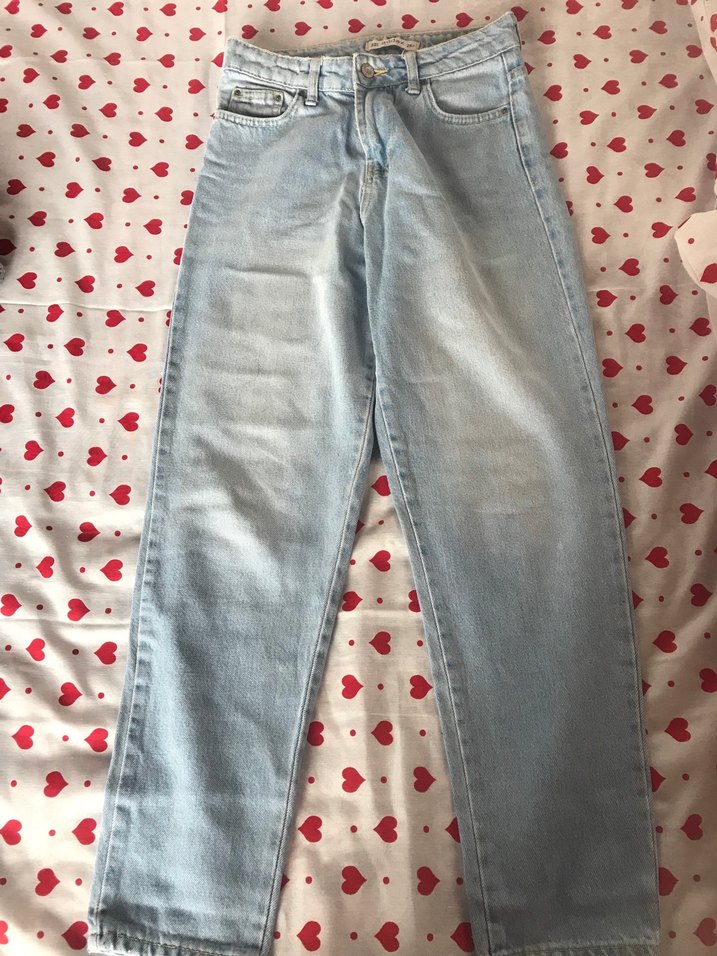 Düğmeli Mavi Midi Kadın Kot Pantolon - Görsel 4