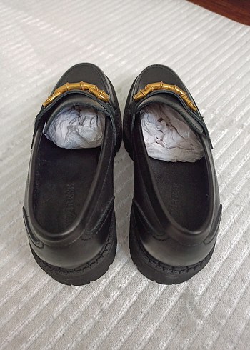 Divarese Altın Tokalı Siyah Kadın Loafer - Görsel 3