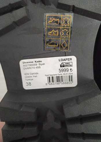 Divarese Altın Tokalı Siyah Kadın Loafer - Görsel 6