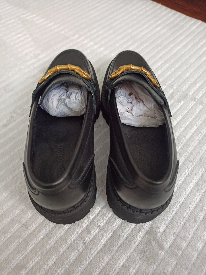 Divarese Altın Tokalı Siyah Kadın Loafer - Görsel 3