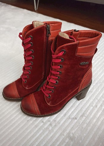 Artpemla Kırmızı Kadın Süet Bot - Görsel 3