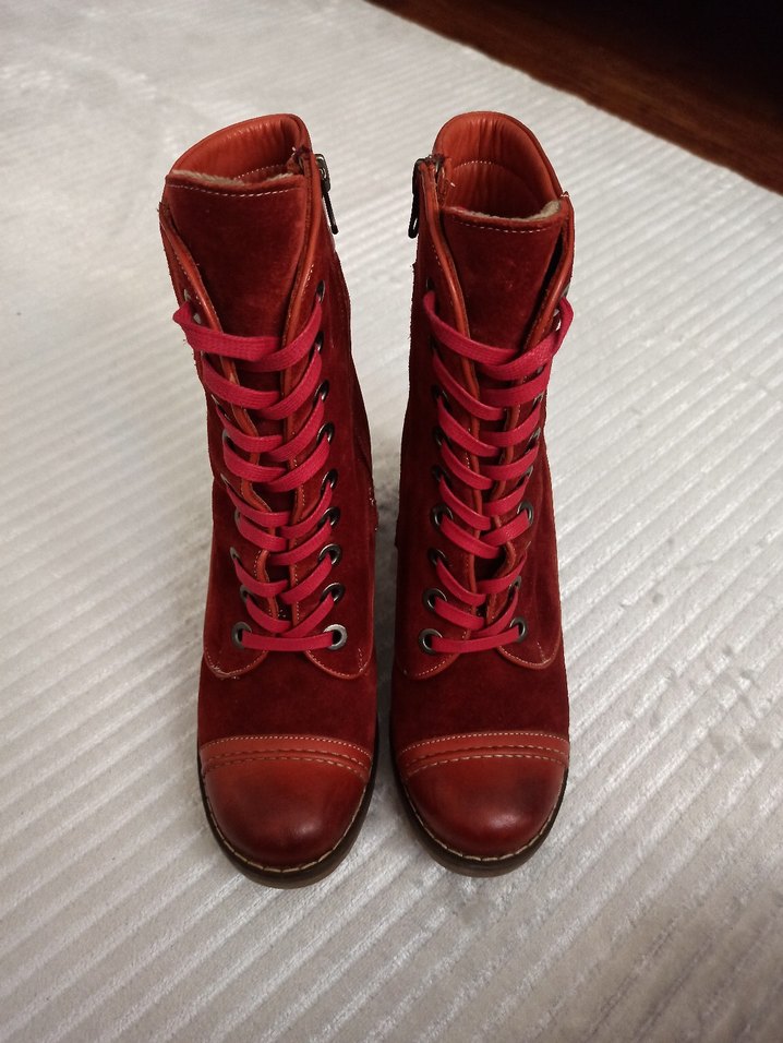 Artpemla Kırmızı Kadın Süet Bot - Görsel 2