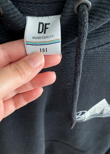 Defacto Siyah Kapüşonlu Baskılı Kadın Sweatshirt