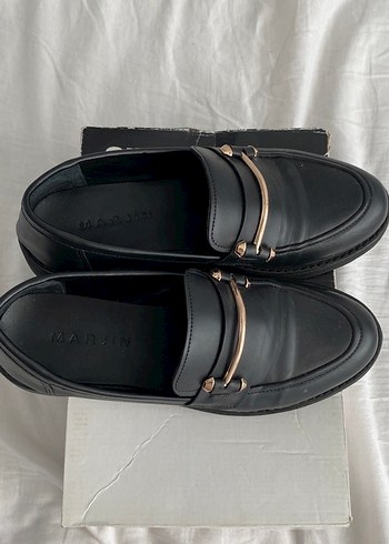 Klasik Siyah Kadın Tokalı Loafer Platform Topuk