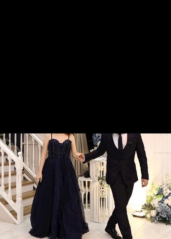 Lacivert İşlemeli nişanlık - Görsel 2