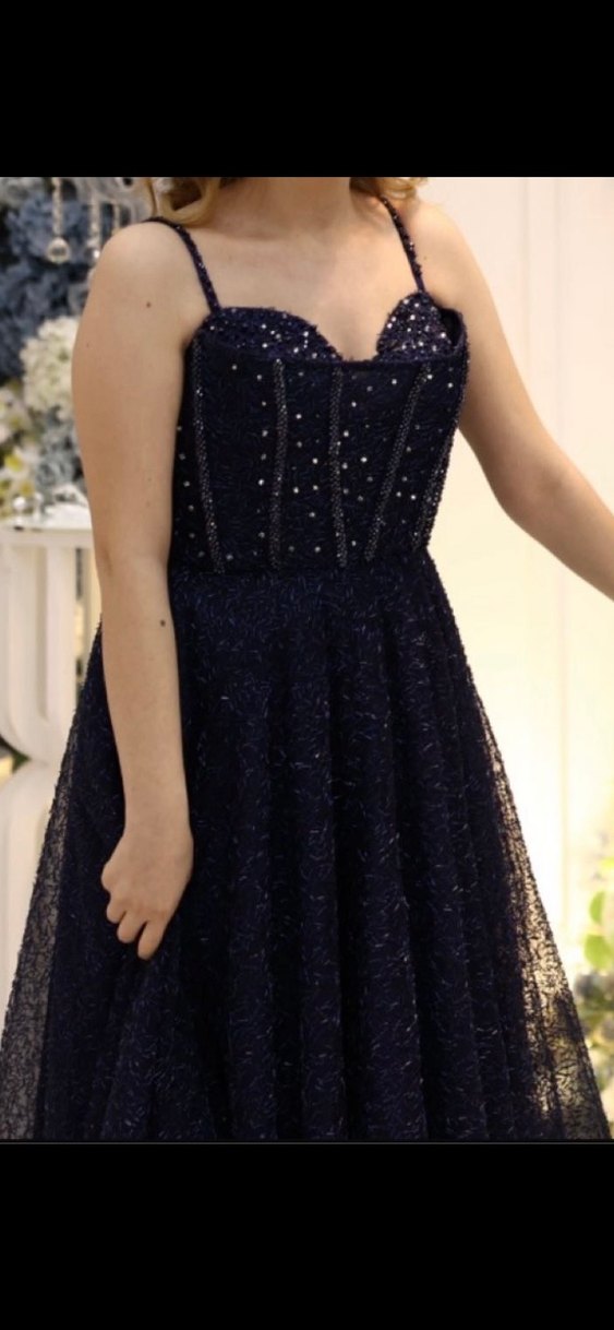 Lacivert İşlemeli nişanlık - Görsel 3