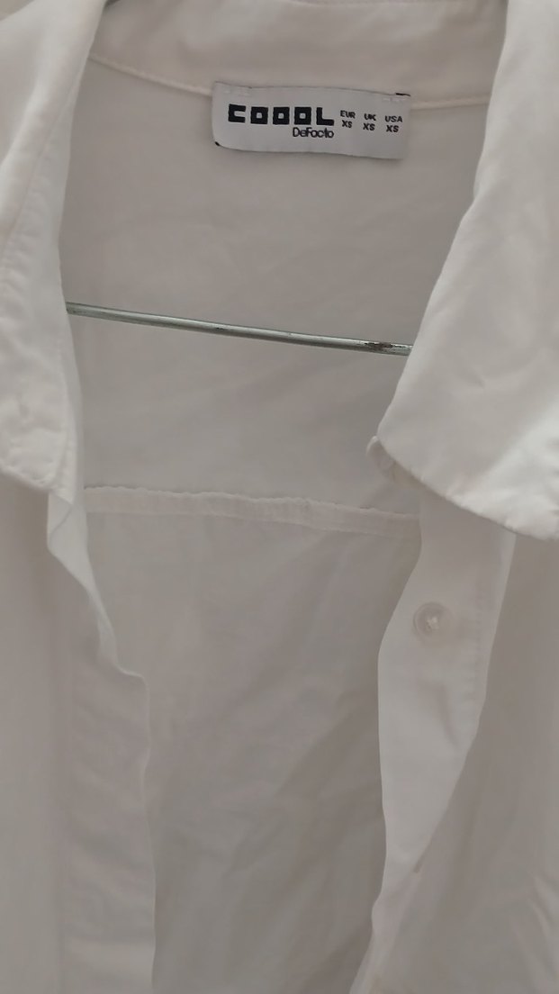 Defacto Beyaz Keten Kadın Gömlek - Görsel 2