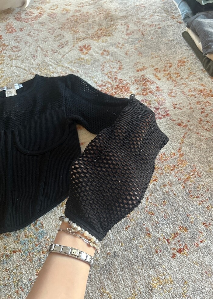 Bershka Fileli korse crop - Görsel 3