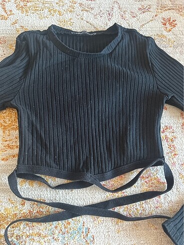 Zara Belden bağlamalı Crop - Görsel 2