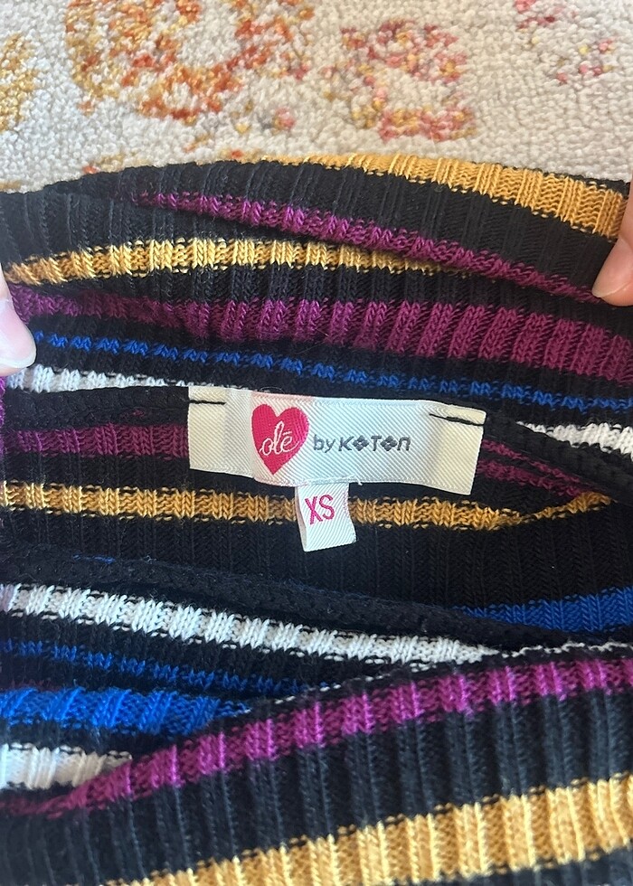 koton çizgili renkli triko - Görsel 3