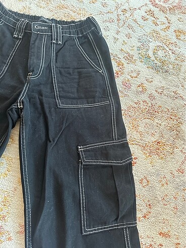 Trendyol beyaz dikişli kargo pantolon - Görsel 5