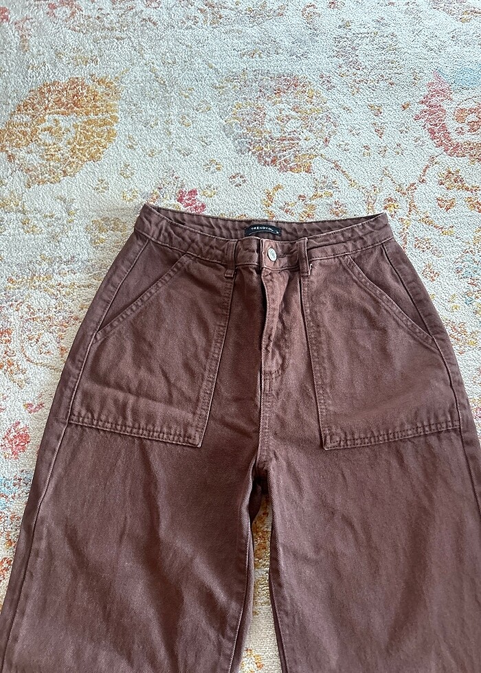 Trendyol Kahverengi kot pantolon - Görsel 2