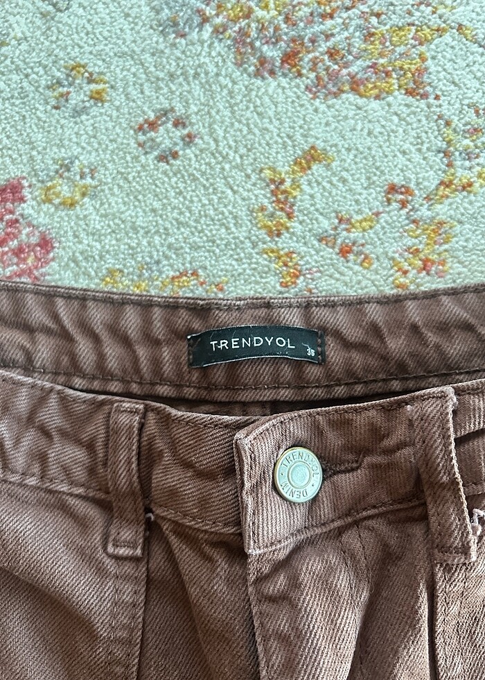 Trendyol Kahverengi kot pantolon - Görsel 3
