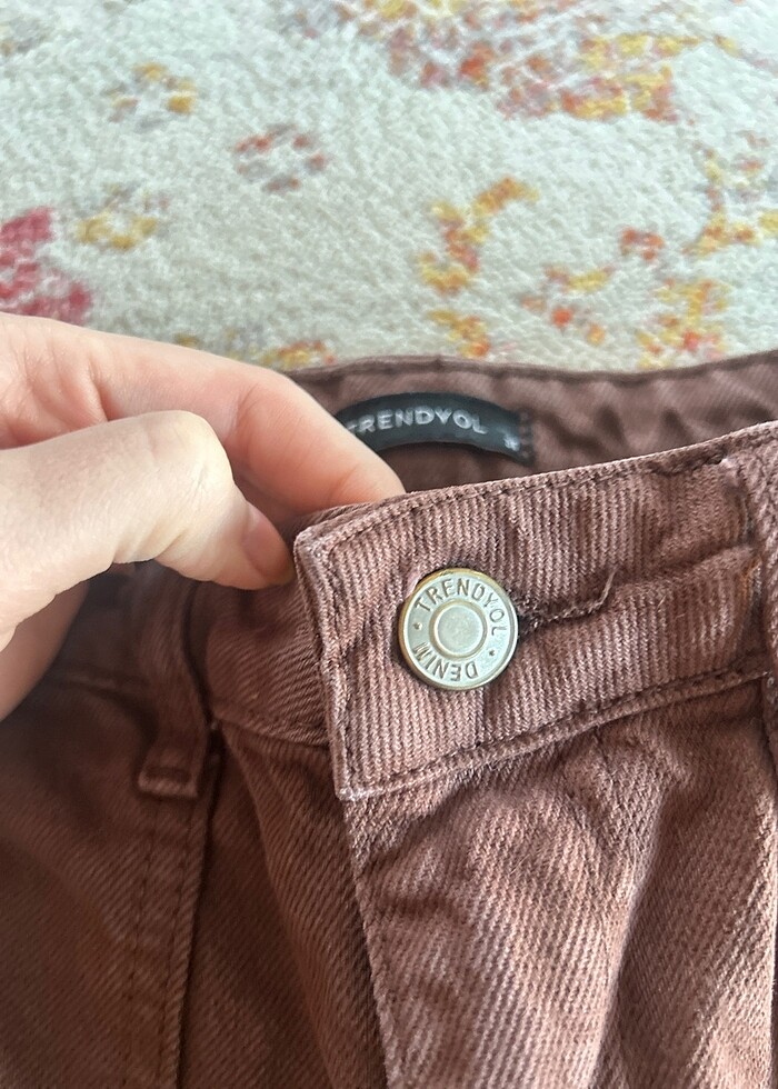 Trendyol Kahverengi kot pantolon - Görsel 4