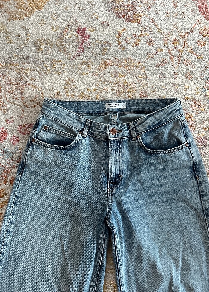 Pull and bear orta bel oversize jean - Görsel 2