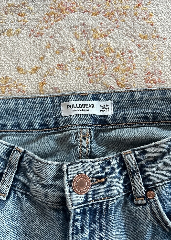 Pull and bear orta bel oversize jean - Görsel 3