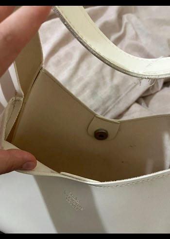 Minimalist Beyaz Deri Kadın Çanta - Görsel 3