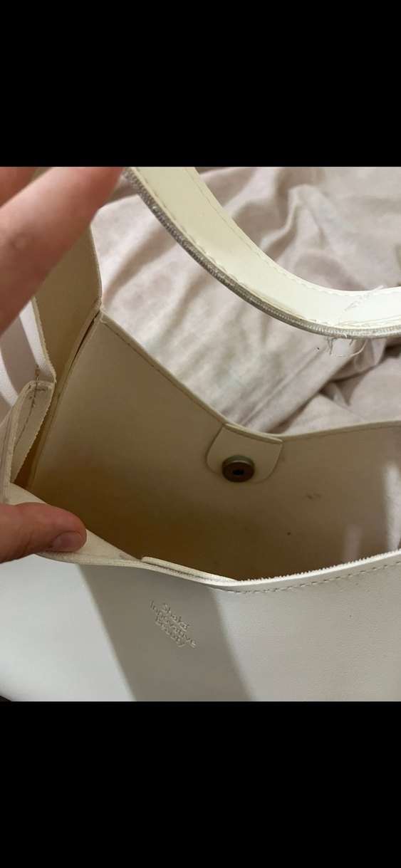 Minimalist Beyaz Deri Kadın Çanta - Görsel 3