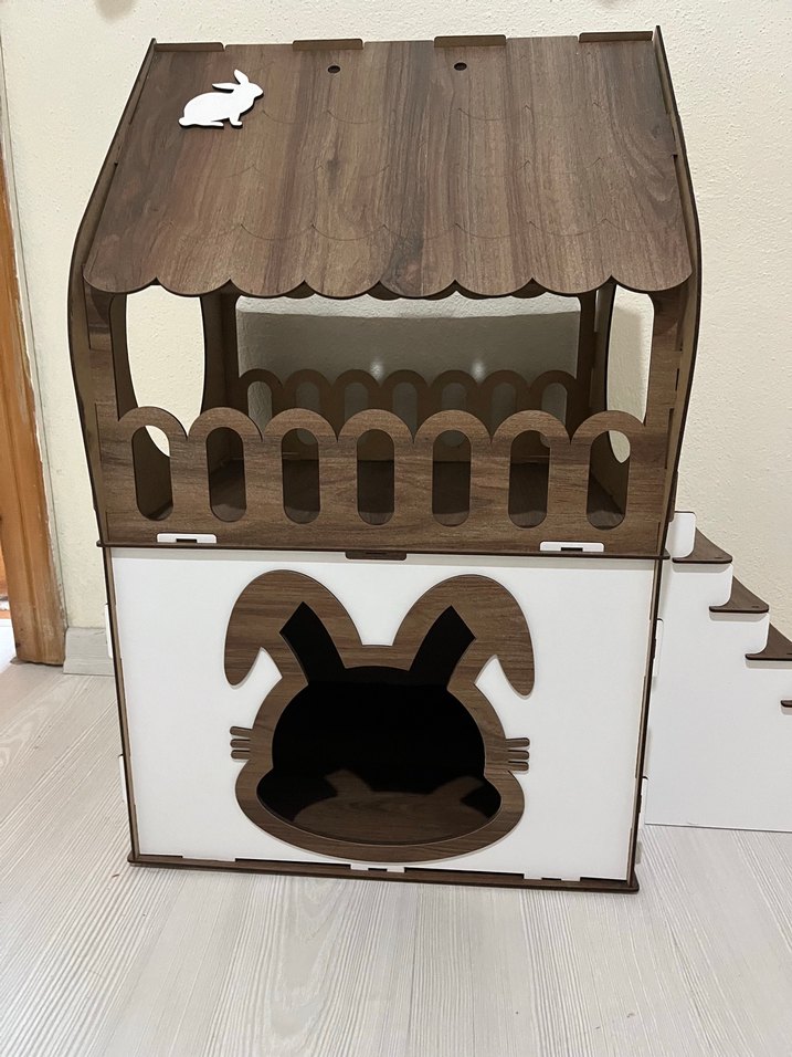 Ahşap Kedi Evi ve Merdivenli Tırmanma Alanı - Görsel 2