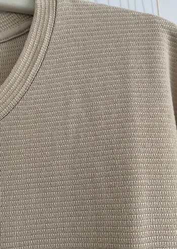 Bej Erkek Keten Uzun Kollu Tişört - Görsel 4