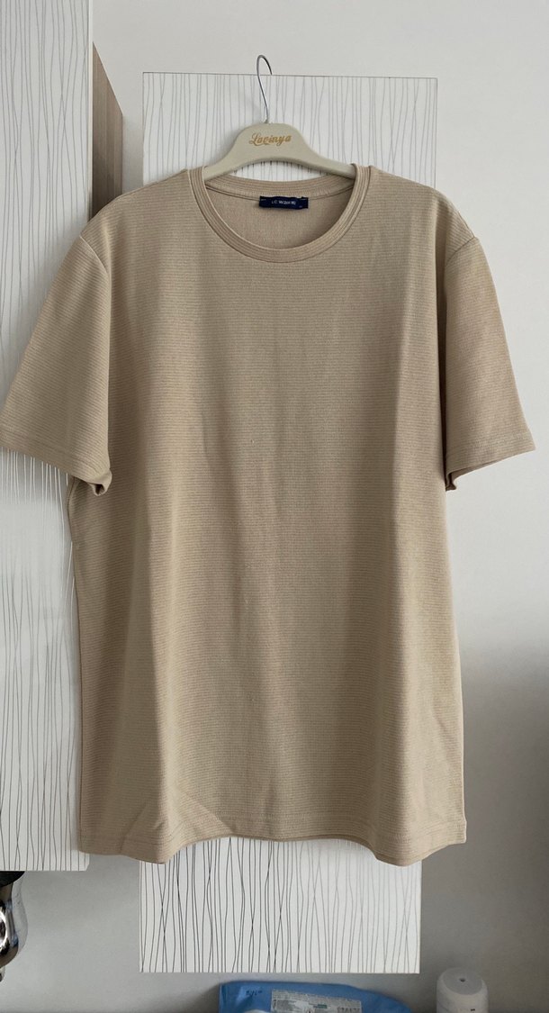 Bej Erkek Keten Uzun Kollu Tişört - Görsel 3