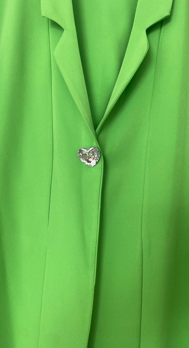 Düğmeli Yeşil Mini Kadın Blazer - Görsel 3