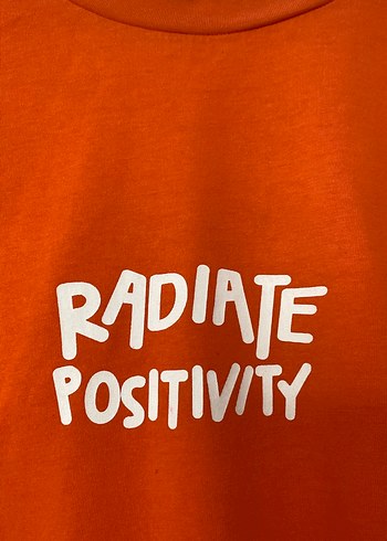 Turuncu Kısa Kollu Baskılı Tişört - Görsel 2