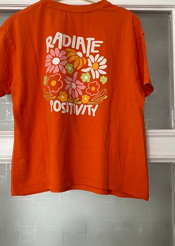 Turuncu Kısa Kollu Baskılı Tişört - Görsel 4