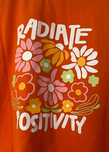 Turuncu Kısa Kollu Baskılı Tişört - Görsel 5