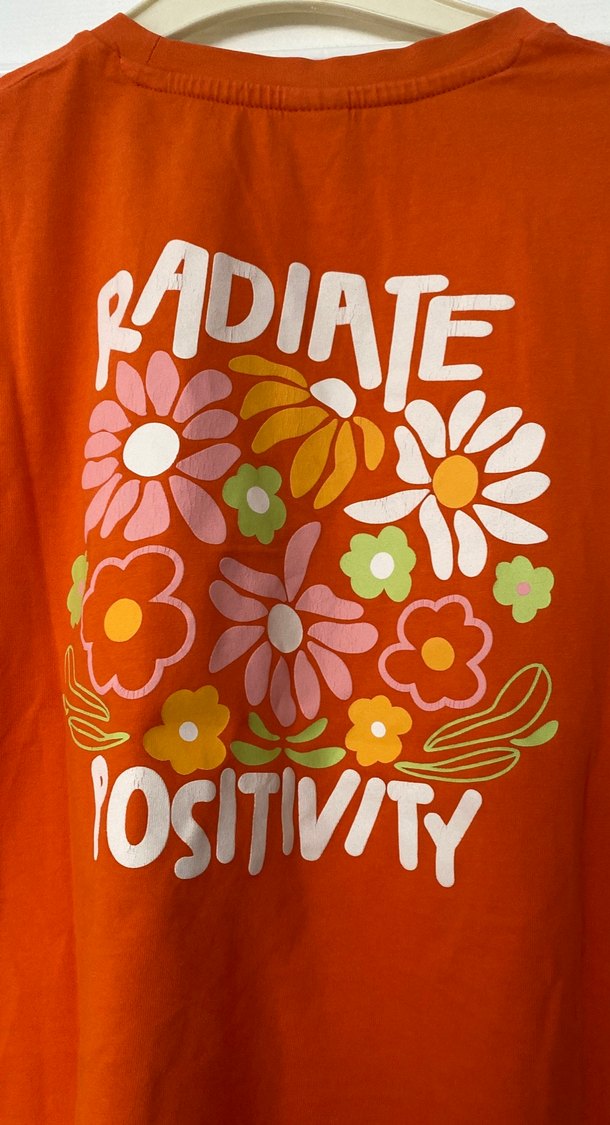 Turuncu Kısa Kollu Baskılı Tişört - Görsel 5