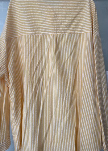 Sarı Çizgili Midi Uzun Kollu Gömlek - Görsel 5