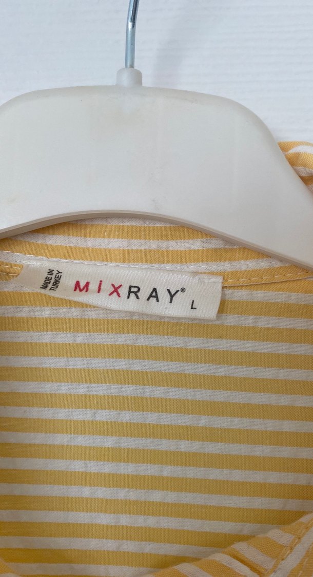 Sarı Çizgili Midi Uzun Kollu Gömlek - Görsel 3