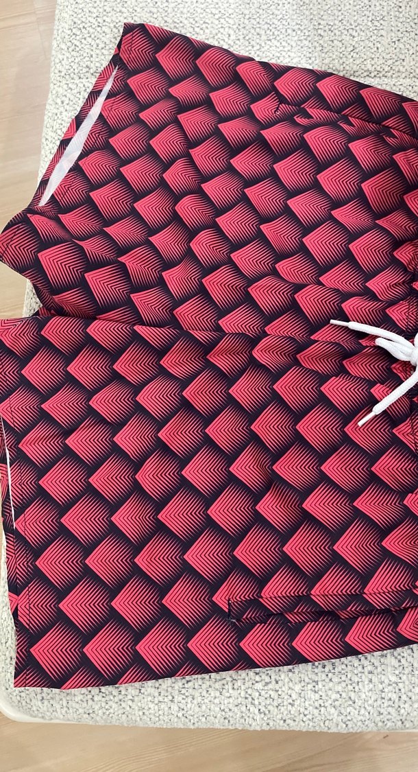 Erkek Kırmızı Pileli Mini Mayo Şort - Görsel 3