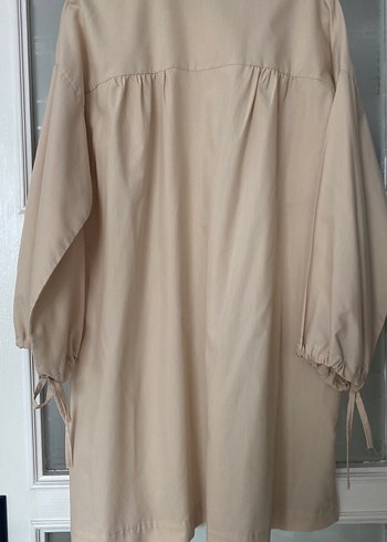 Bej Düğmeli Uzun Kollu Keten Gömlek - Görsel 6